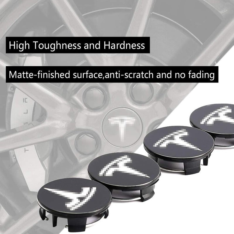 ROCCS Compatible with Model 3 S X Set Aero Wheel Cap Kit  Center Logo Emblem Modification Hub Cover with Cap Lug Nut Cover  Silver - Image 5